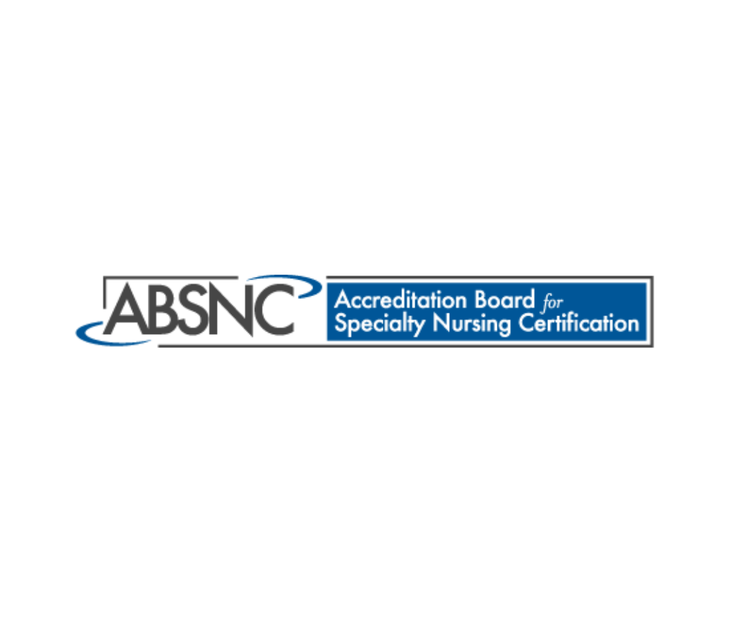 The logo of the Accreditation Board for Specialty Nursing Certification (ABSNC) featuring the organization’s name in black and blue text on a white background.