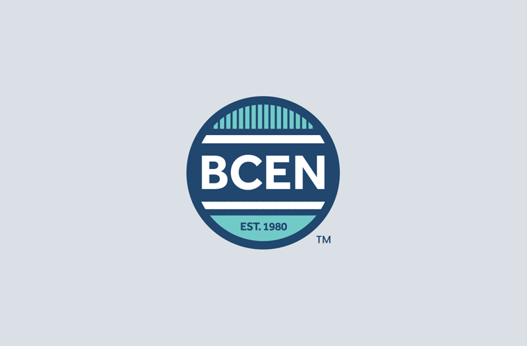 A circular blue logo with the letters "BCEN" in white, horizontal lines above and below, and "EST.1980" at the bottom.