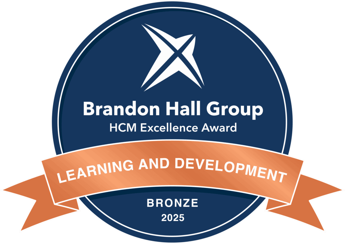 Brandon Hall Group HCM Excellence Award bronze badge for Learning and Development, 2025.