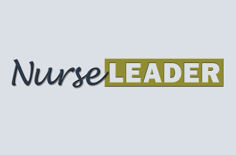 The image displays the words "Nurse LEADER" with "LEADER" bolded and highlighted in an olive green box.