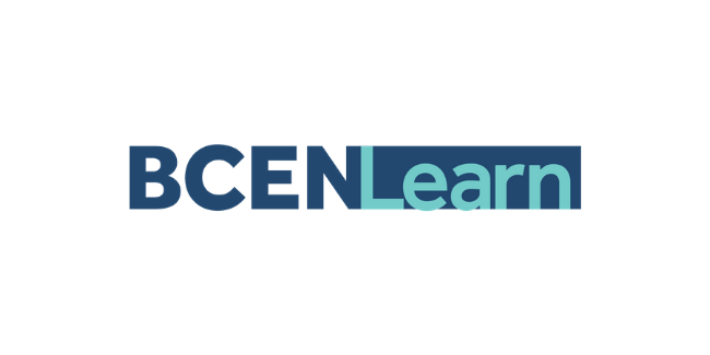 The image shows the BCEN Learn logo with "BCEN" in dark blue and "Learn" in light blue on a dark blue background.