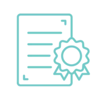 A turquoise rectangle with three white horizontal lines on the right side, suggesting a simplified menu or list icon.