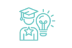 A simplified teal icon depicting two overlapping human silhouettes, one in front and one partially behind.