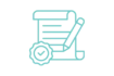 A turquoise, pixelated number one on a plain white background.