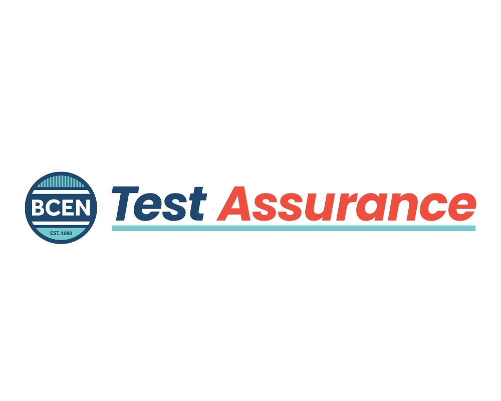 BCEN Test Assurance logo with the words "Test Assurance" underlined; "Test" is in blue, "Assurance" in red, and a round BCEN emblem appears on the left.