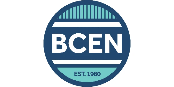 A circular logo with the letters "BCEN" in white on a blue background, featuring "EST. 1980" at the bottom in a green-blue section.